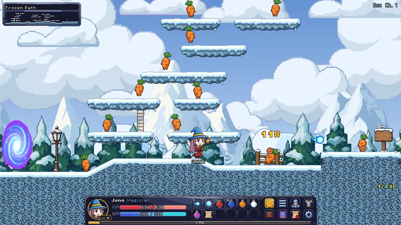 Frostpeak and the snowfields in IdleBound