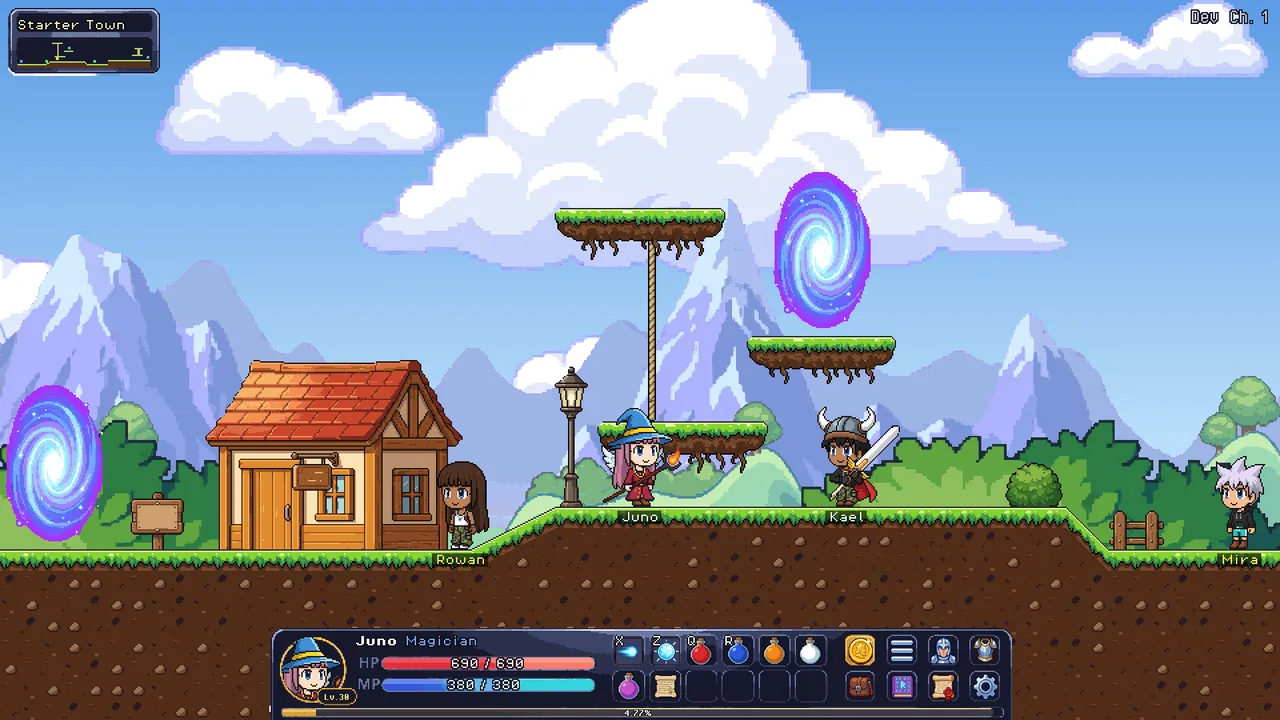 Starter Town in IdleBound